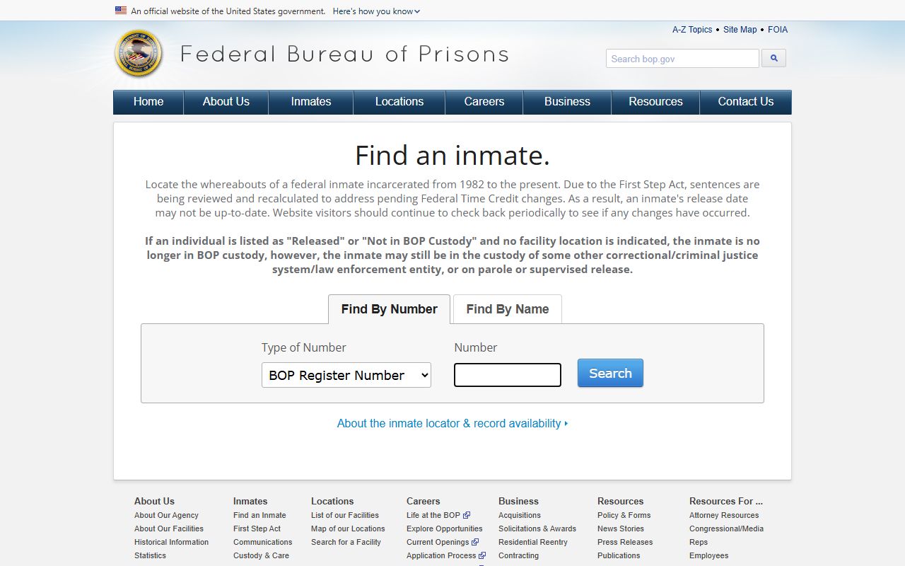 Nicollet County inmate population federal BOP inmate locator